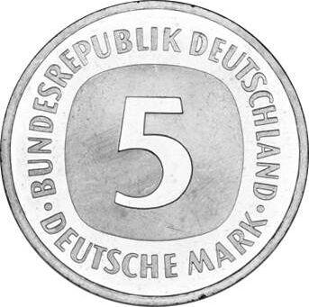 Аверс монеты - 5 марок 1981 года J - цена  монеты - Германия, ФРГ