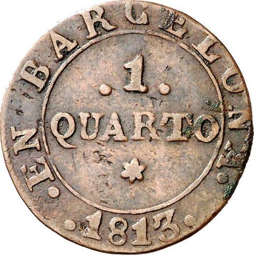 Реверс монеты - 1 куарто 1813 года - цена  монеты - Испания, Жозеф Бонапарт