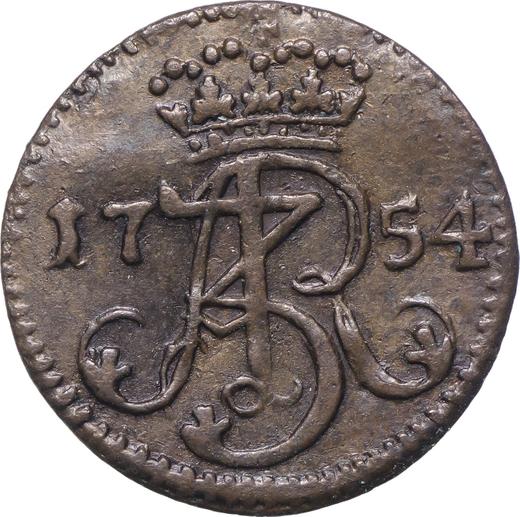 Аверс монеты - Шеляг 1754 года WR "Гданьский" - цена  монеты - Польша, Август III