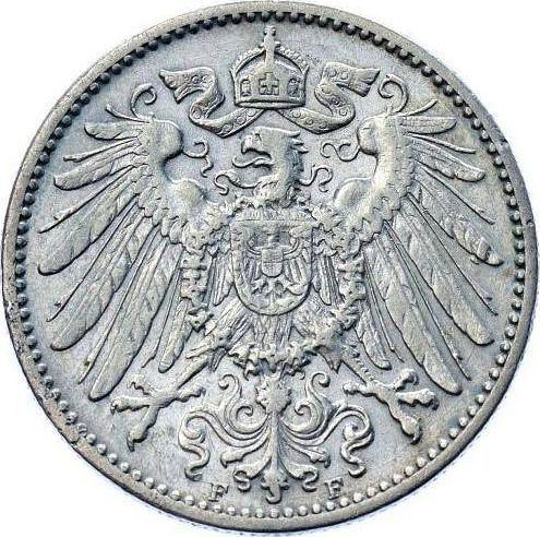 Rewers monety - 1 marka 1907 F "Typ 1891-1916" - cena srebrnej monety - Niemcy, Cesarstwo Niemieckie