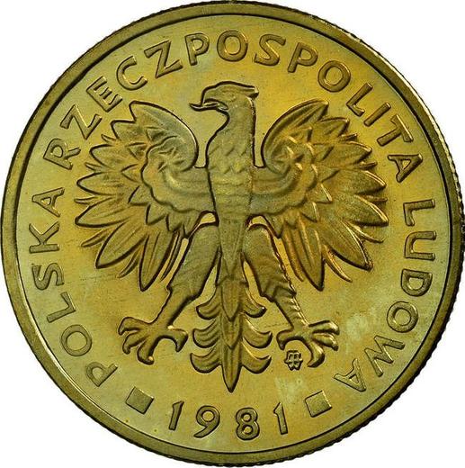 Аверс монеты - 2 злотых 1981 года MW - цена  монеты - Польша, Народная Республика