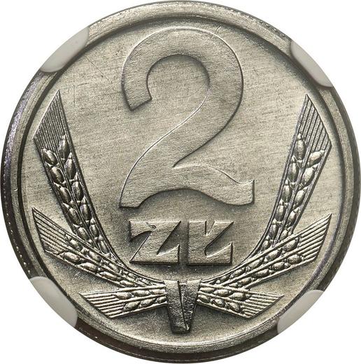 Reverso 2 eslotis 1989 MW - valor de la moneda  - Polonia, República Popular