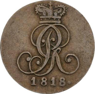 Anverso 1 Pfennig 1818 C - valor de la moneda  - Hannover, Jorge III