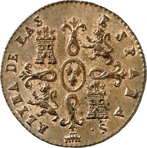 Rewers monety - 2 maravedis 1847 - cena  monety - Hiszpania, Izabela II