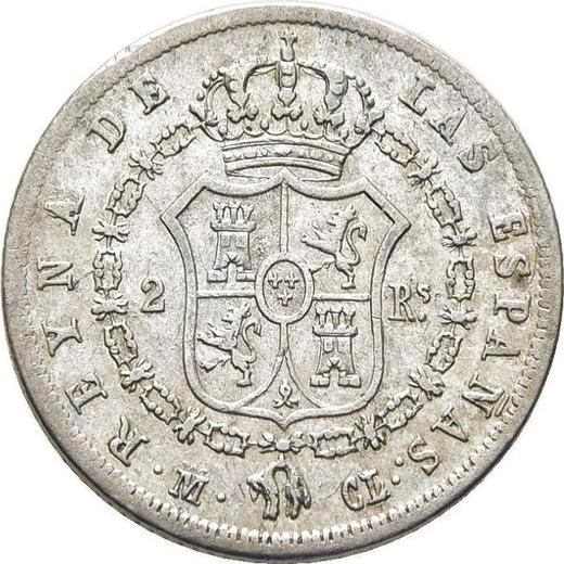 Reverso 2 reales 1842 M CL - valor de la moneda de plata - España, Isabel II
