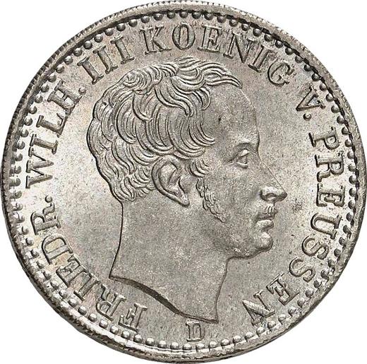 Аверс монеты - 1/6 талера 1827 года D - цена серебряной монеты - Пруссия, Фридрих Вильгельм III