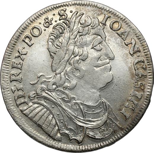 Аверс монеты - Орт (18 грошей) 1654 года MW - цена серебряной монеты - Польша, Ян II Казимир