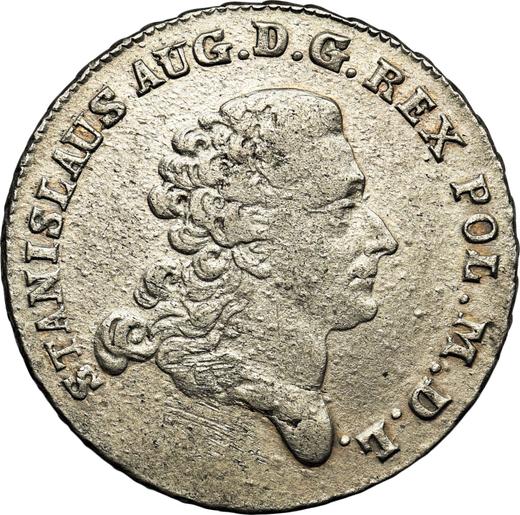 Аверс монеты - Двузлотовка (8 грошей) 1770 года IS - цена серебряной монеты - Польша, Станислав II Август