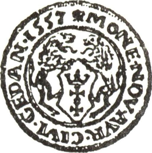 Реверс монеты - Дукат 1557 года "Гданьск" - цена золотой монеты - Польша, Сигизмунд II Август