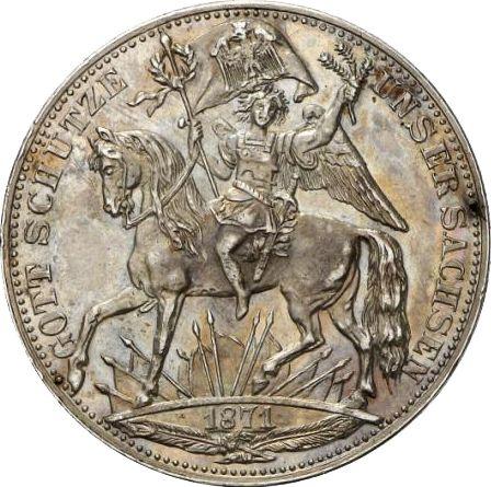 Аверс монеты - Пробный Талер 1871 года "Победа над Францией" - цена серебряной монеты - Саксония-Альбертина, Иоганн