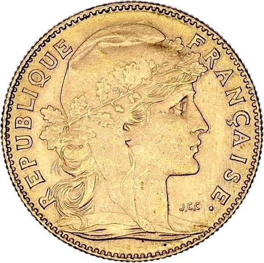 Аверс монеты - 10 франков 1911 года "Тип 1899-1914" Париж - цена золотой монеты - Франция, Третья республика