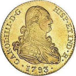 Obverse 2 Escudos 1793 M M - Spain, Charles IV