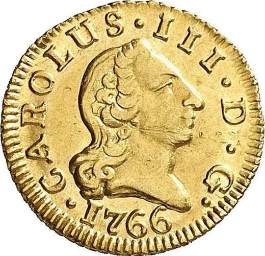 Awers monety - 1/2 escudo 1766 M PJ - cena złotej monety - Hiszpania, Karol III