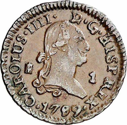 Anverso 1 maravedí 1789 "Tipo 1788-1802" - valor de la moneda  - España, Carlos IV