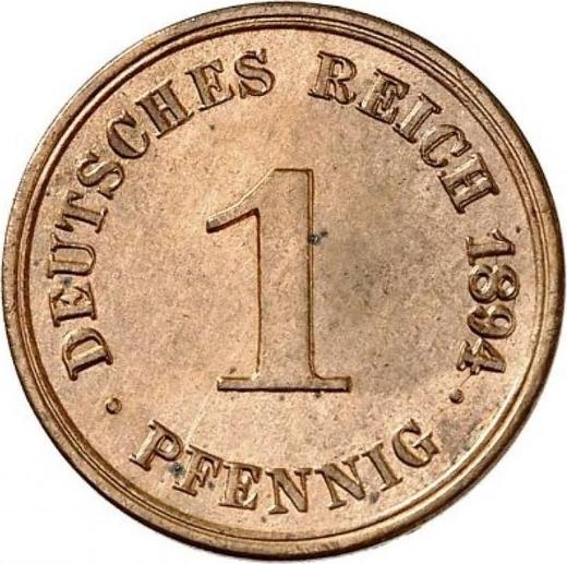 Аверс монеты - 1 пфенниг 1894 года G "Тип 1890-1916" - цена  монеты - Германия, Германская Империя