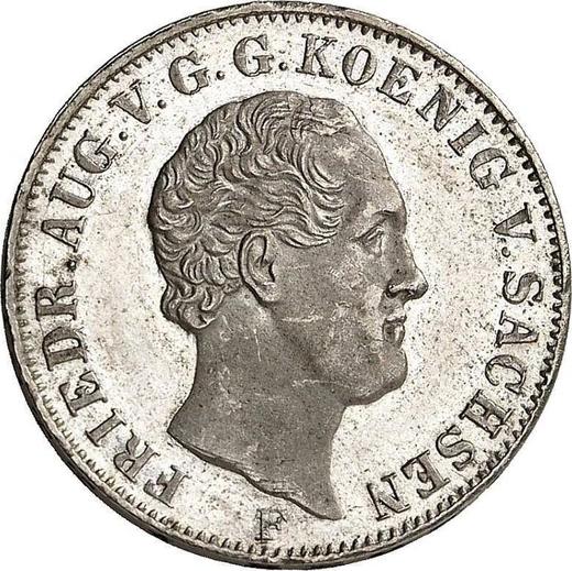 Anverso 1/6 tálero 1848 F - valor de la moneda de plata - Sajonia, Federico Augusto II
