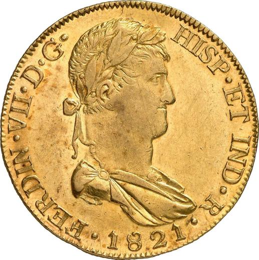 Anverso 8 escudos 1821 G FS - valor de la moneda de oro - México, Fernando VII