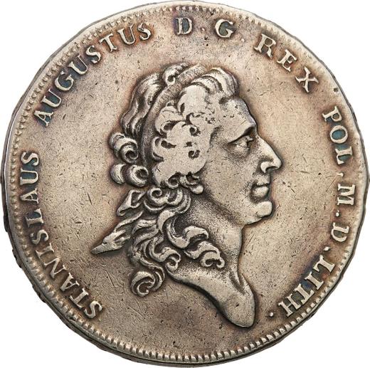Аверс монеты - Талер 1775 года EB LITH - цена серебряной монеты - Польша, Станислав II Август