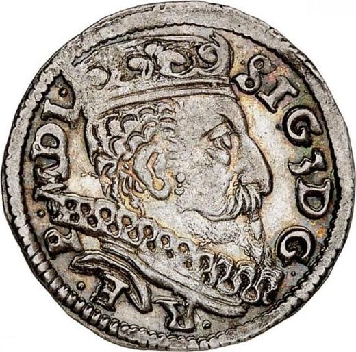 Аверс монеты - Трояк (3 гроша) 1601 года W "Литва" - цена серебряной монеты - Польша, Сигизмунд III Ваза