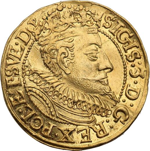 Аверс монеты - Дукат 1596 года "Гданьск" - цена золотой монеты - Польша, Сигизмунд III Ваза