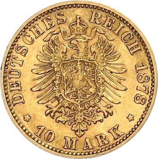 Реверс монеты - 10 марок 1878 года C "Пруссия" - цена золотой монеты - Германия, Германская Империя