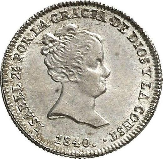Anverso 1 real 1840 S RD - valor de la moneda de plata - España, Isabel II