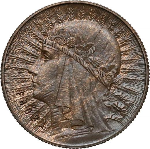 Реверс монеты - Пробный 1 злотый 1932 года "Полония" Бронза - цена  монеты - Польша, II Республика