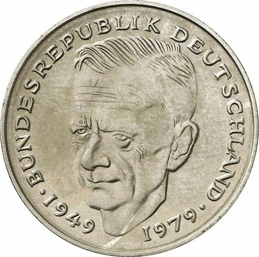 Аверс монеты - 2 марки 1981 года D "Курт Шумахер" - цена  монеты - Германия, ФРГ