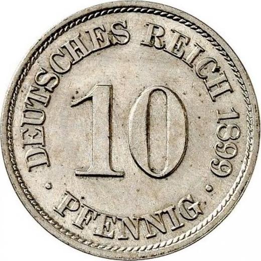 Anverso 10 Pfennige 1899 A "Tipo 1890-1916" - valor de la moneda  - Alemania, Imperio alemán