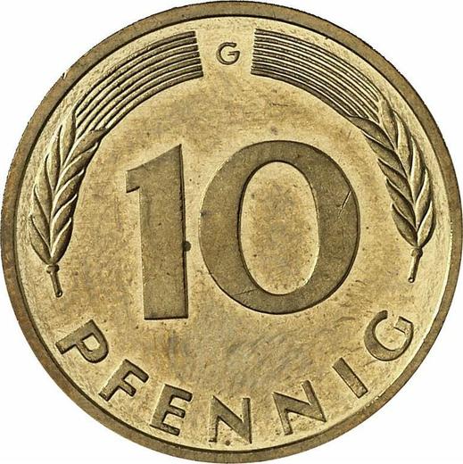 Anverso 10 Pfennige 1996 G - valor de la moneda  - Alemania, RFA