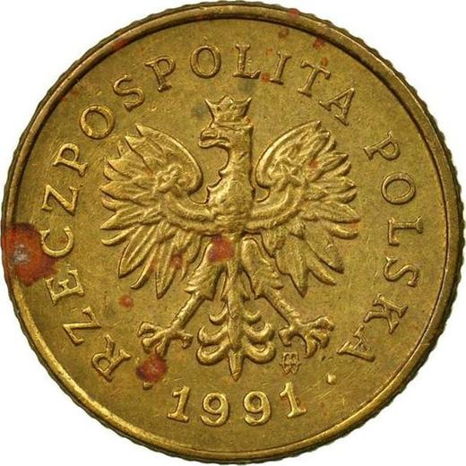 Obverse 1 Grosz 1991 MW -  Coin Value - Poland, III Republic after denomination