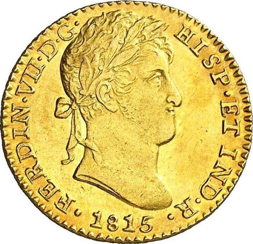 Awers monety - 2 escudo 1815 S CJ - cena złotej monety - Hiszpania, Ferdynand VII