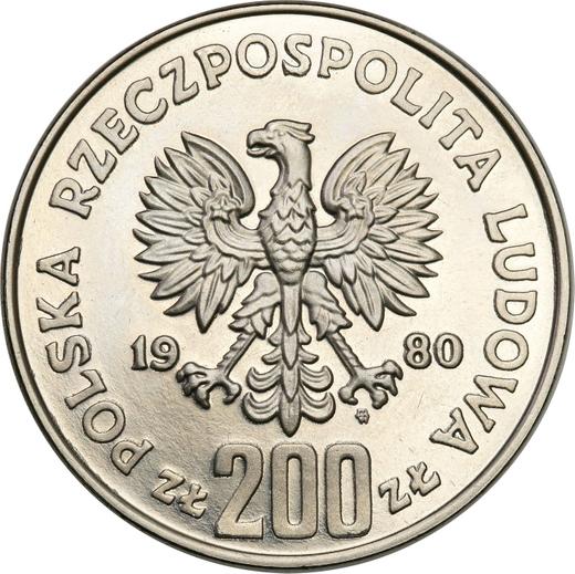 Аверс монеты - Пробные 200 злотых 1980 года MW "Казимир I Восстановитель" Никель - цена  монеты - Польша, Народная Республика