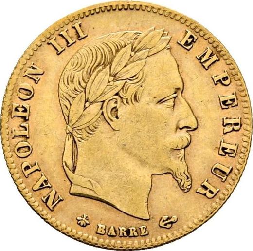 Аверс монеты - 5 франков 1862 года A "Тип 1862-1869" Париж - цена золотой монеты - Франция, Наполеон III