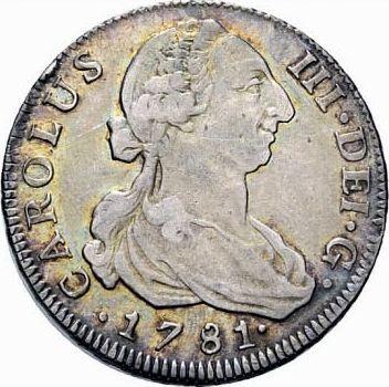 Аверс монеты - 4 реала 1781 года S CF - цена серебряной монеты - Испания, Карл III