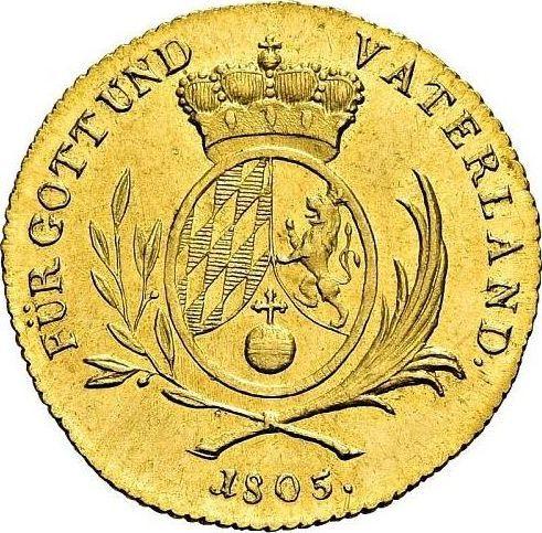 Реверс монеты - Дукат 1805 года - цена золотой монеты - Бавария, Максимилиан I