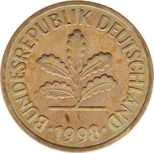 Reverse 5 Pfennig 1998 J -  Coin Value - Germany, FRG