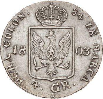 Reverse 4 Groschen 1803 A "Silesia" - Silver Coin Value - Prussia, Frederick William III