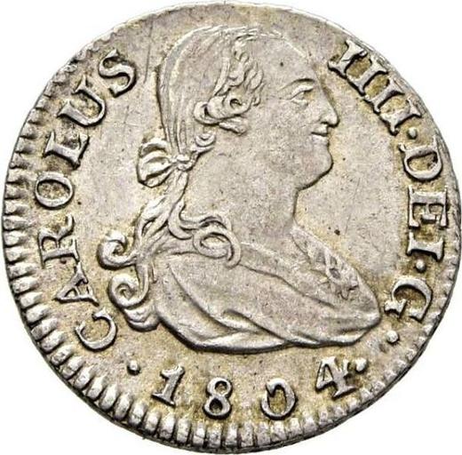Аверс монеты - 1/2 реала 1804 года M FA - цена серебряной монеты - Испания, Карл IV