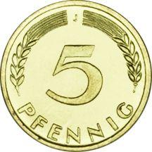 Аверс монеты - 5 пфеннигов 1949 года J "Bank deutscher Länder" - цена  монеты - Германия, ФРГ