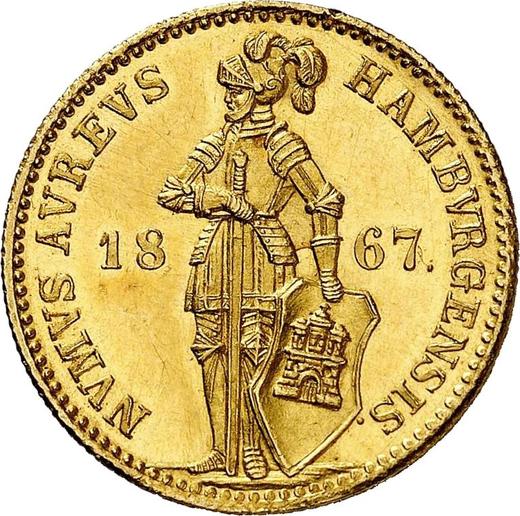 Аверс монеты - Дукат 1867 года - цена  монеты - Гамбург, Вольный город