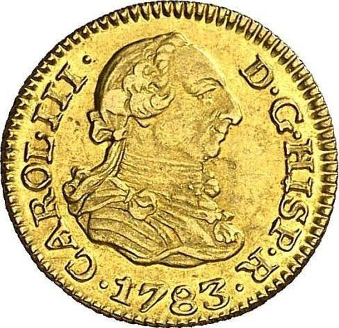Awers monety - 1/2 escudo 1783 M JD - cena złotej monety - Hiszpania, Karol III