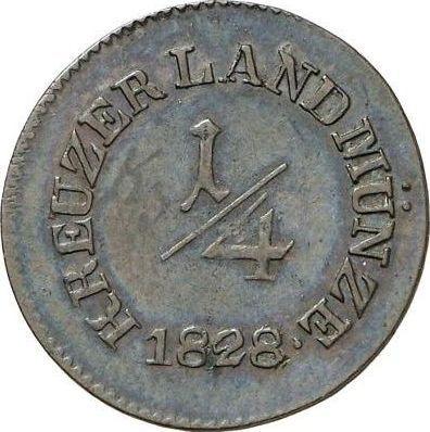 Реверс монеты - 1/4 крейцера 1828 года - цена  монеты - Саксен-Мейнинген, Бернгард II
