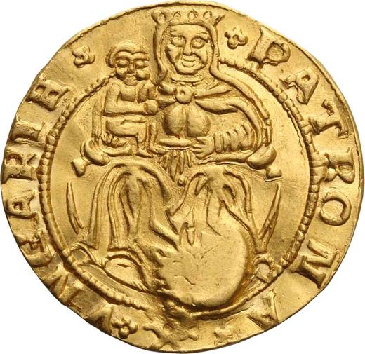 Rewers monety - Dukat 1577 "Oblężenie Gdańska" Kontrasygnatą - cena złotej monety - Polska, Stefan Batory