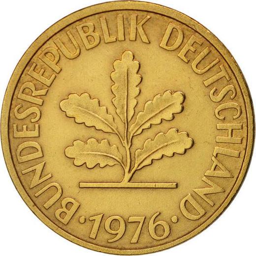 Реверс монеты - 10 пфеннигов 1976 года F - цена  монеты - Германия, ФРГ