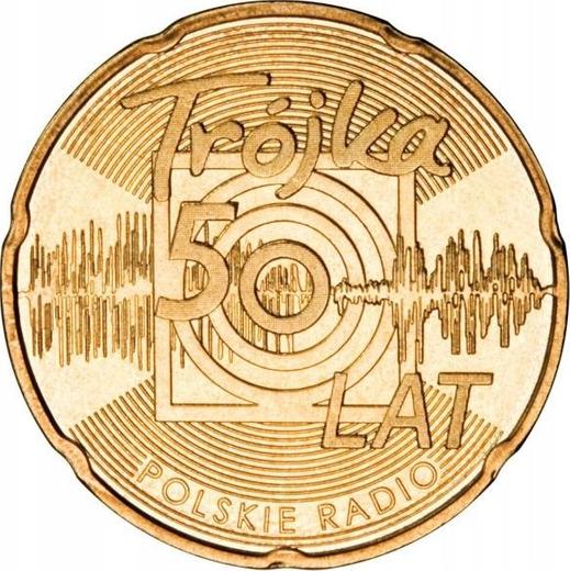 Reverso 2 eslotis 2012 MW "50 aniversario de radio 'Trójka'" - valor de la moneda  - Polonia, República moderna