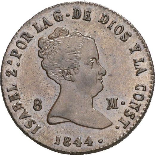 Obverse 8 Maravedís 1844 "Denomination on obverse" -  Coin Value - Spain, Isabella II