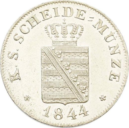 Аверс монеты - 2 новых гроша 1844 года G - цена серебряной монеты - Саксония-Альбертина, Фридрих Август II