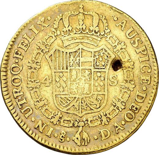 Revers 4 Escudos 1792 So DA - Goldmünze Wert - Chile, Karl IV