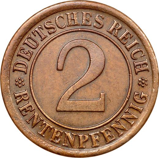 Anverso 2 Rentenpfennigs 1924 J - valor de la moneda  - Alemania, República de Weimar